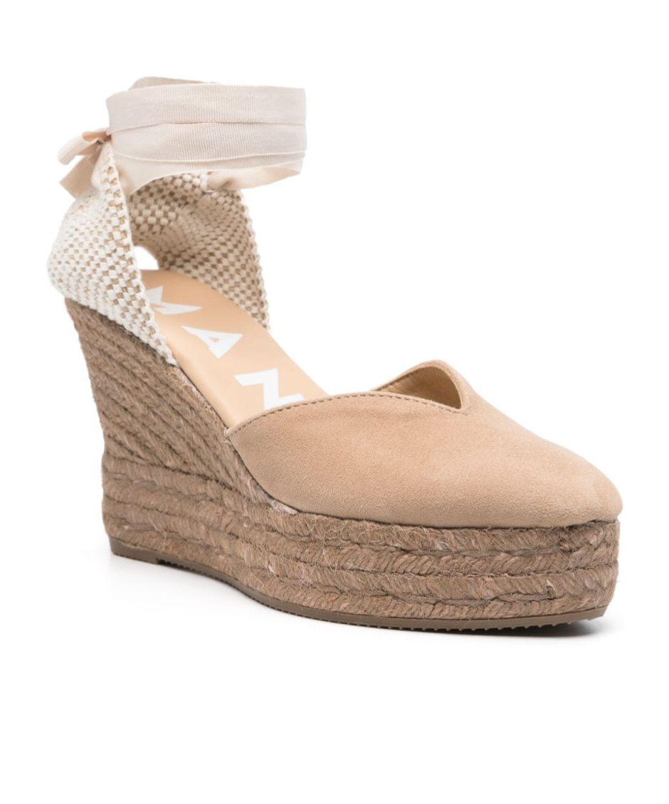 Manebi Manebí Hamptons Suede Heart-shaped Wedge Espadrilles In Brown