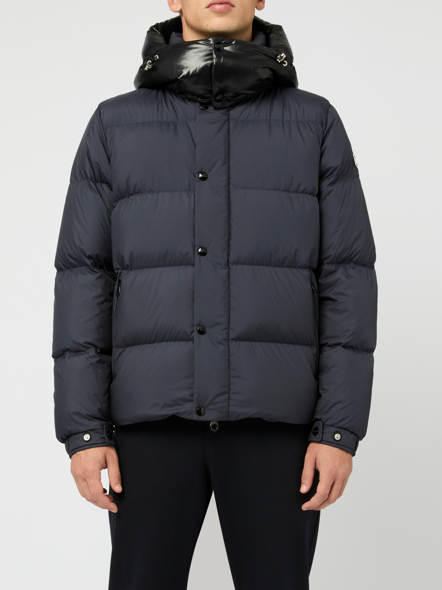 Duvetica Navy Blue Puffer Jacket In Black