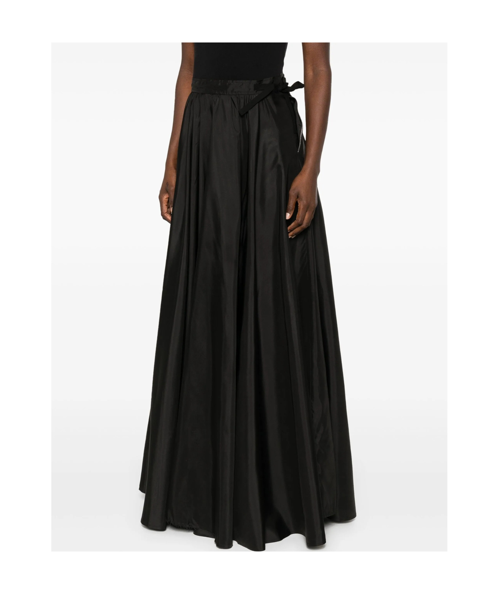 Mm6 Maison Margiela Taffeta Maxi Skirt In Black