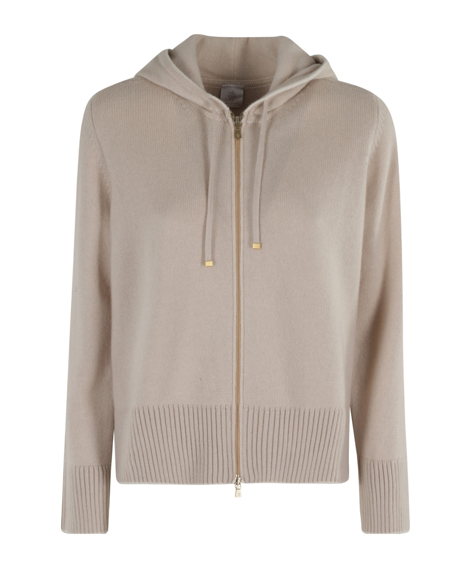 Eleventy Drawstring Hooded Cardigan In Neutral