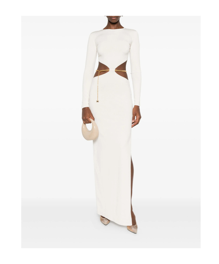 Elisabetta Franchi Cut-out Maxi Dress In Gray