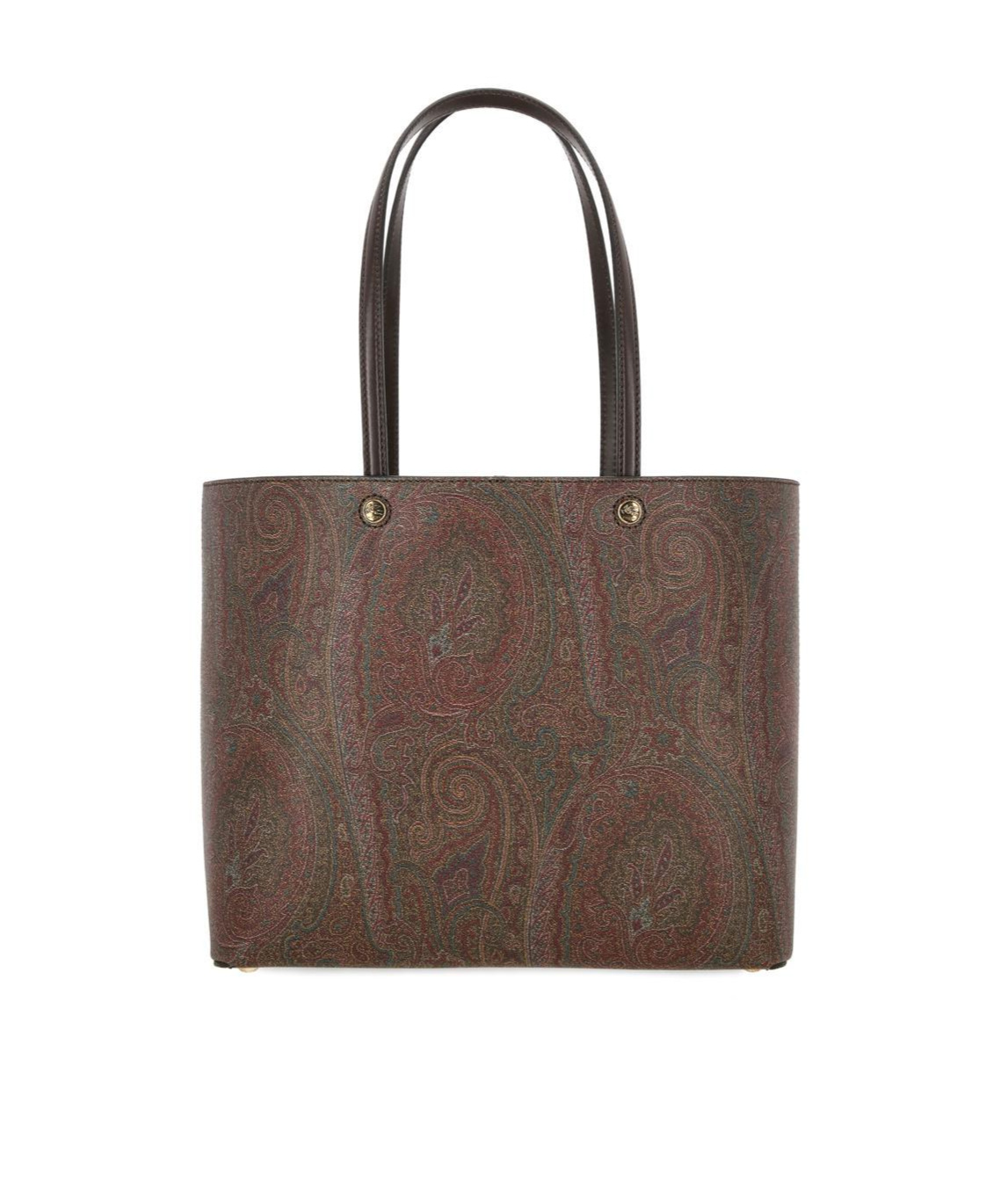 Etro Brown Shopper With All-over Jacquard Paisley Pattern In Brown