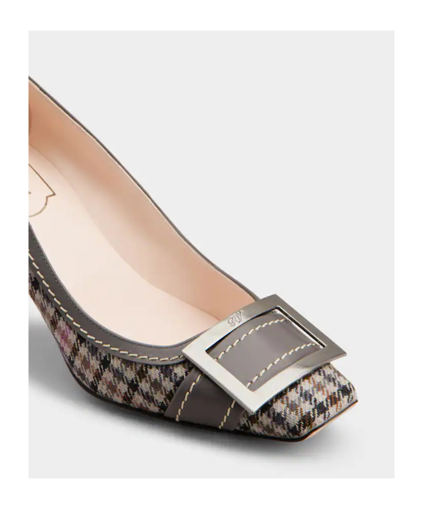 Roger Vivier Trompette Pumps In Fabric In Gray
