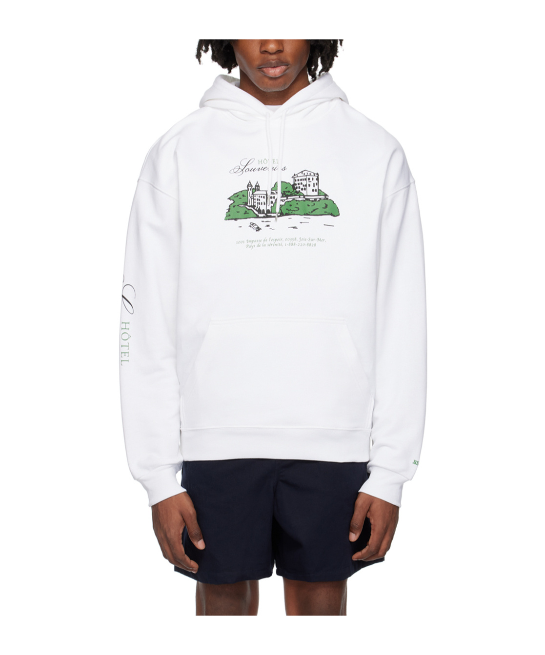 Apc A.p.c. Logo Embroidered Long-sleeved Hoodie In White