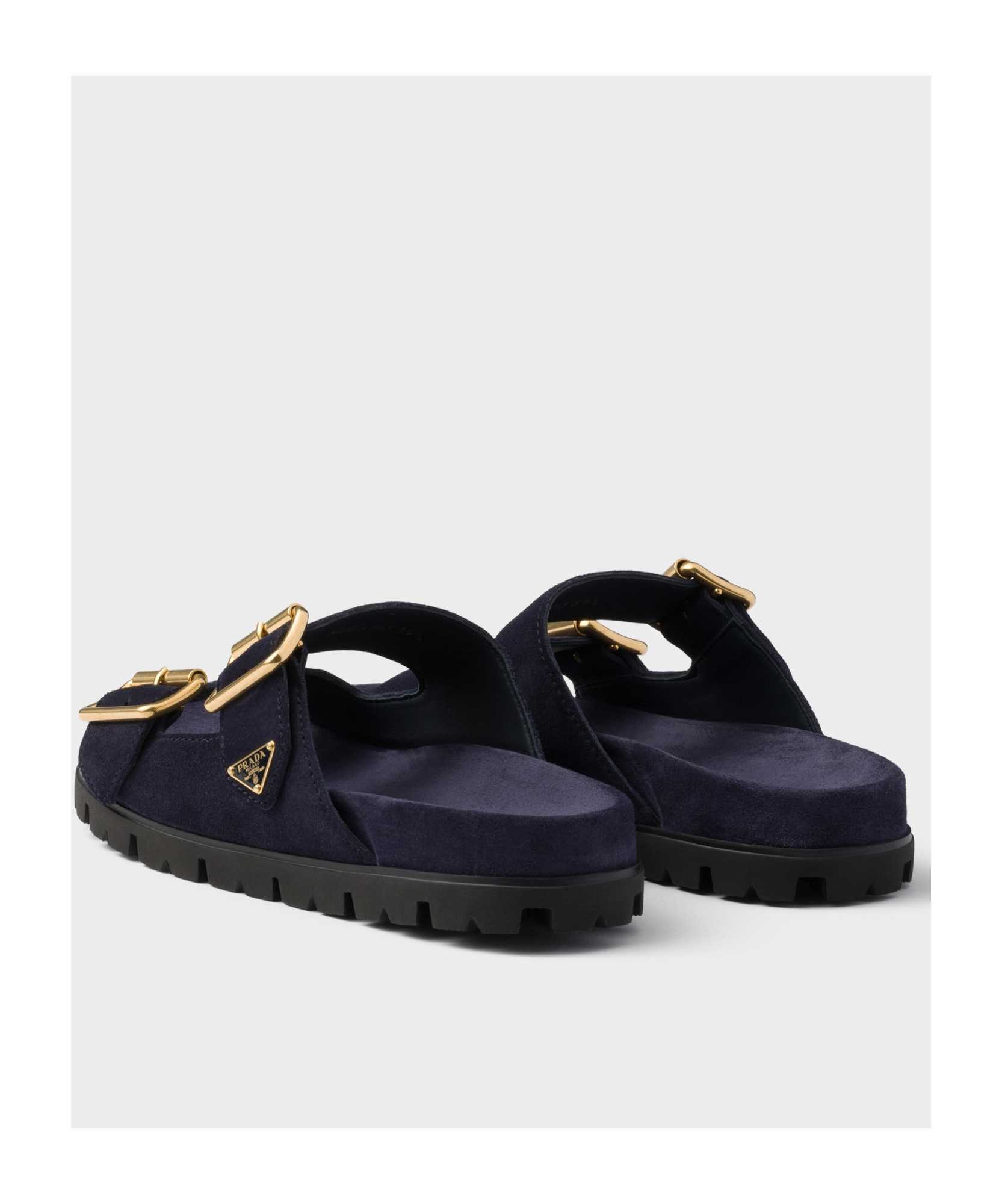 Prada Quilted Slingback Sandal In Navy Blue