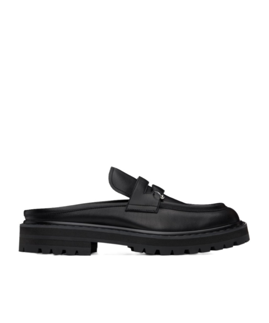 Marni Black Leather Piercing 2.0 Chunky Sabot Loafer In Black