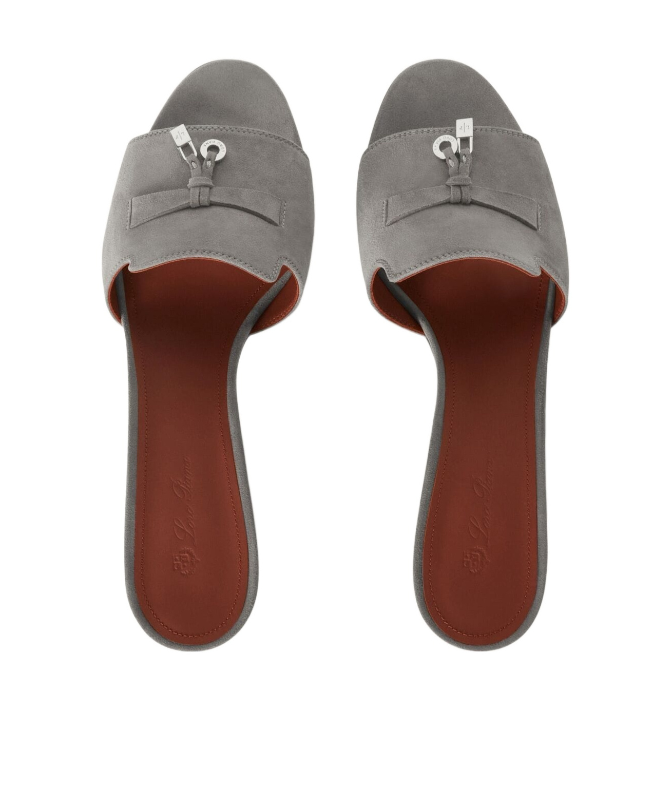 Loro Piana Round-headed High-heeled Sandals In Gray