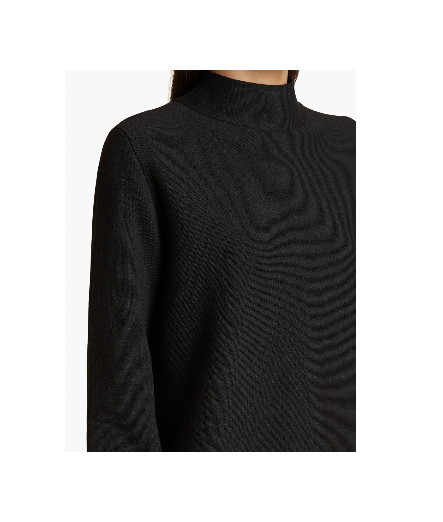Khaite Calliope Mock Neck Wool-blend Top In Black