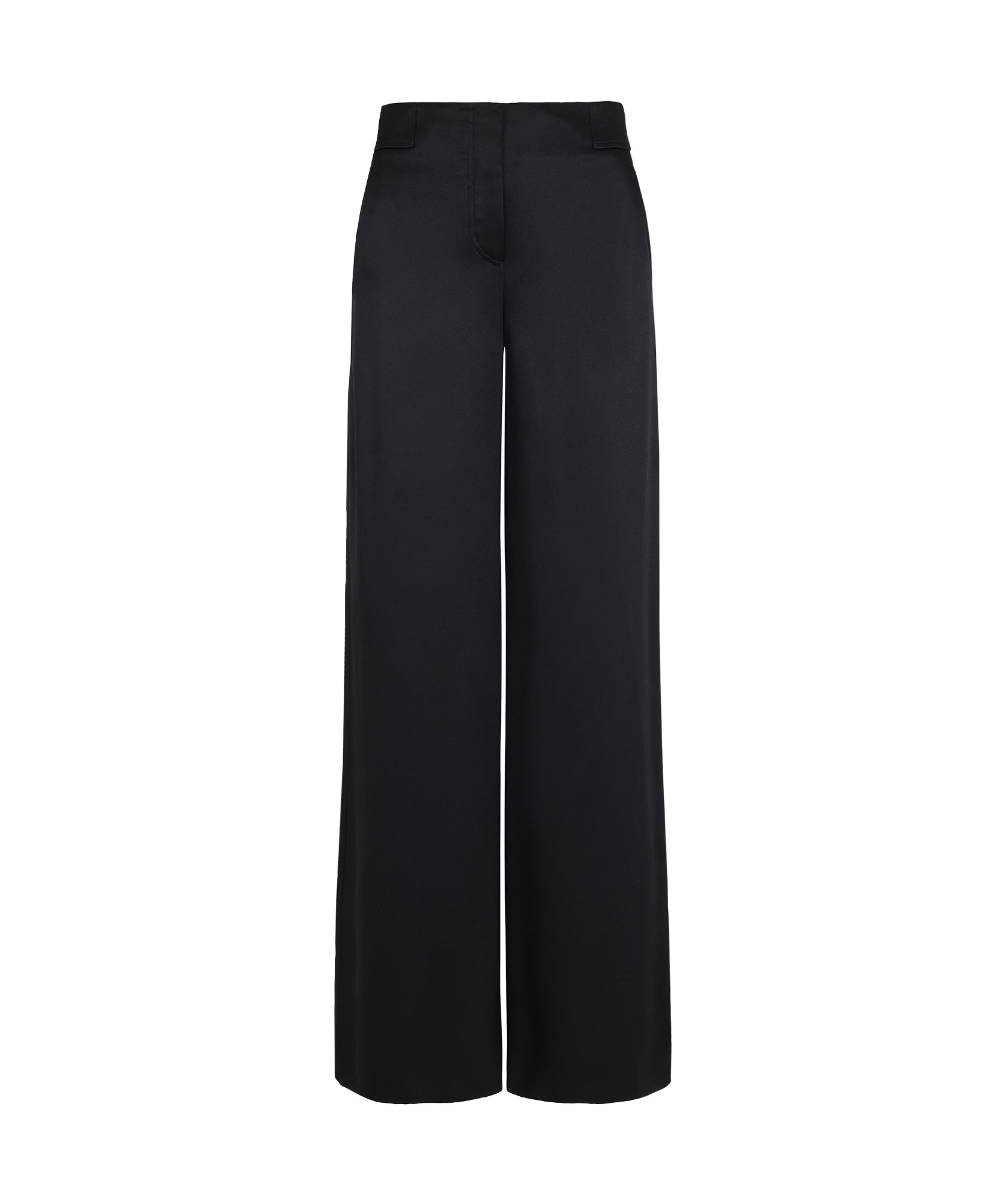 Giorgio Armani Wide-leg Silk Trousers In Black