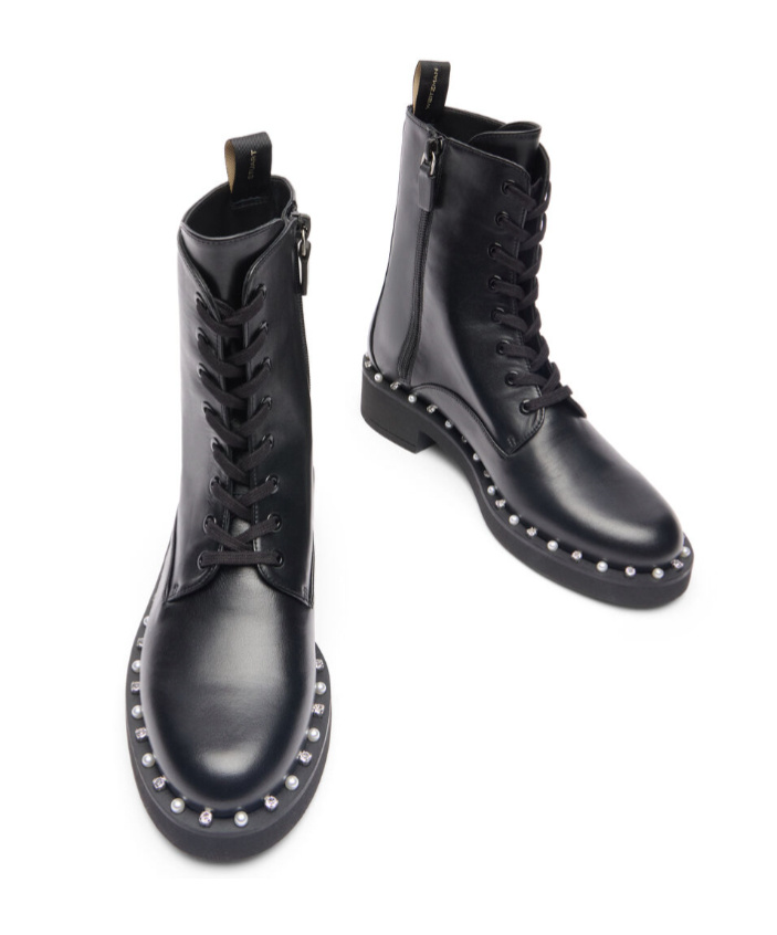Shop Stuart Weitzman Lacing Short Boots In Black
