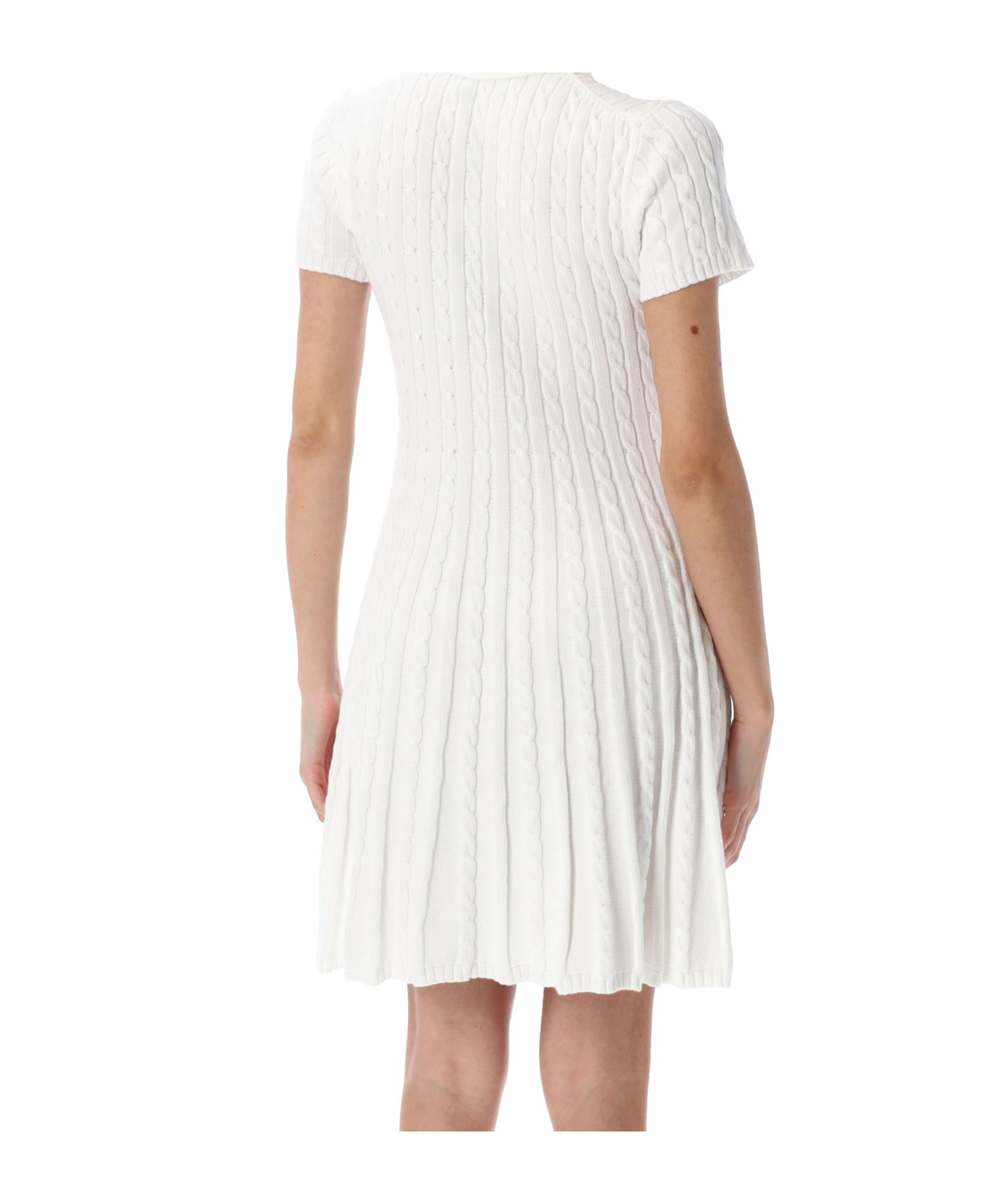 Shop Polo Ralph Lauren Cable-knit Polo Dress In White