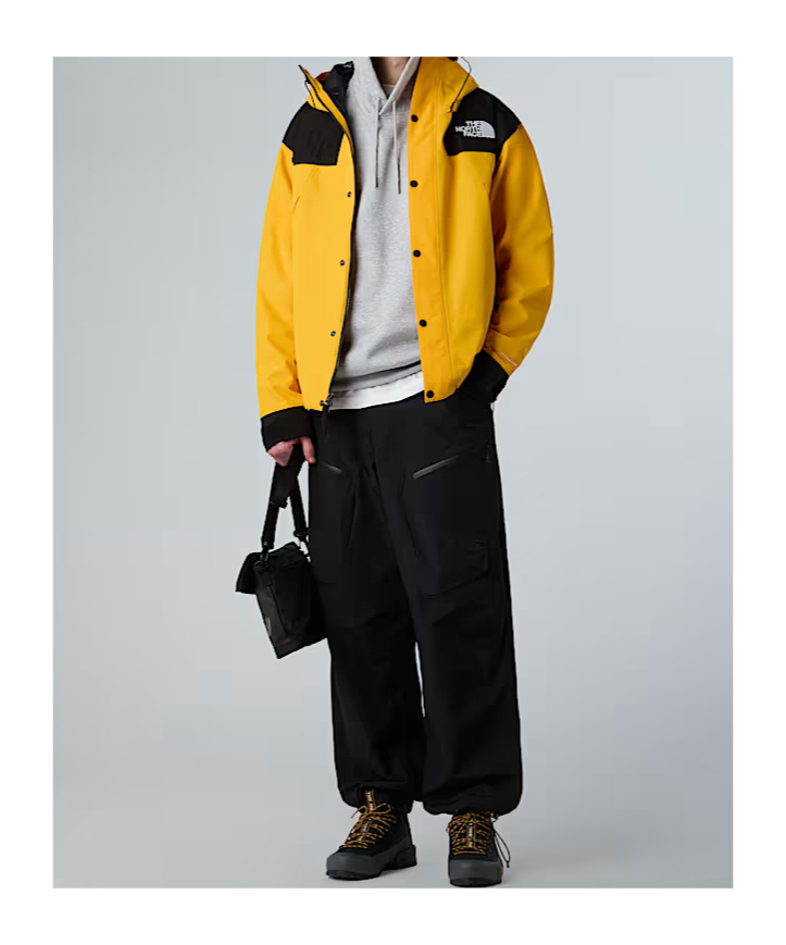 The North Face Mountain Logo-embroidered Colour-block Gore-tex Hooded Jacket In Yellow