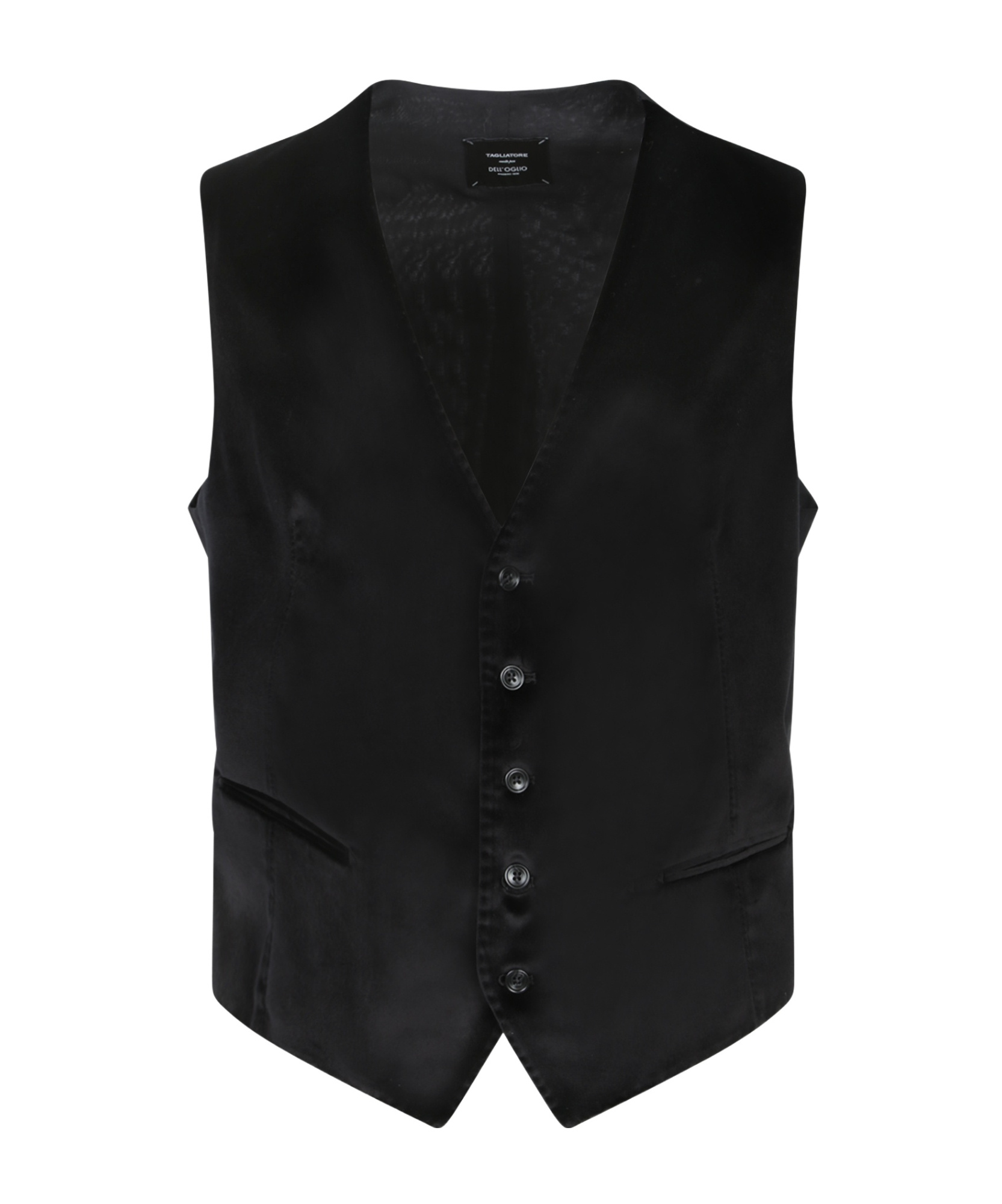 Tagliatore Velvet Button-front Vest In Black