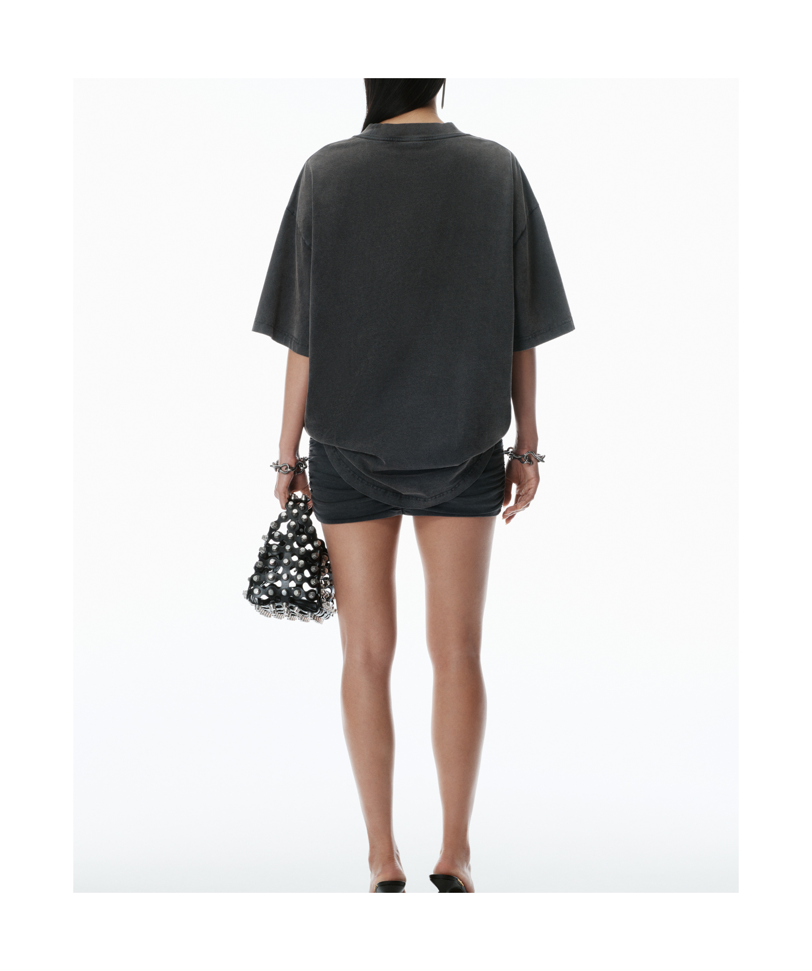 Alexander Wang T-shirtkleid Mit Raffungen In Black