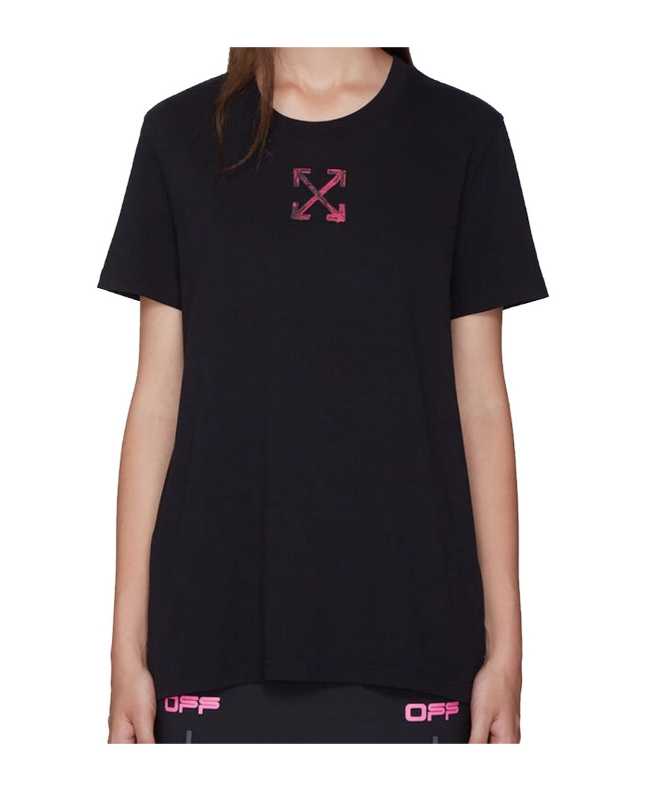 Off-white Logo Printed T-shirt In Black