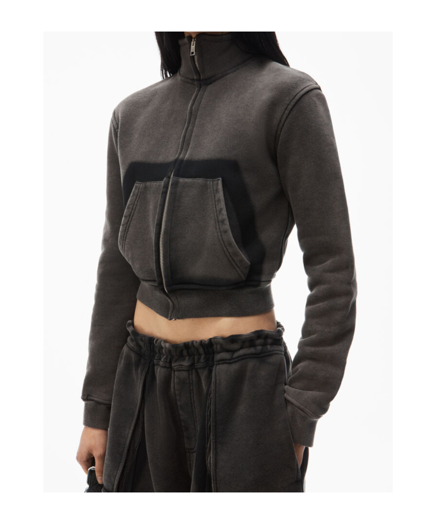 Alexander Wang Cropped Cotton Jacket In Black