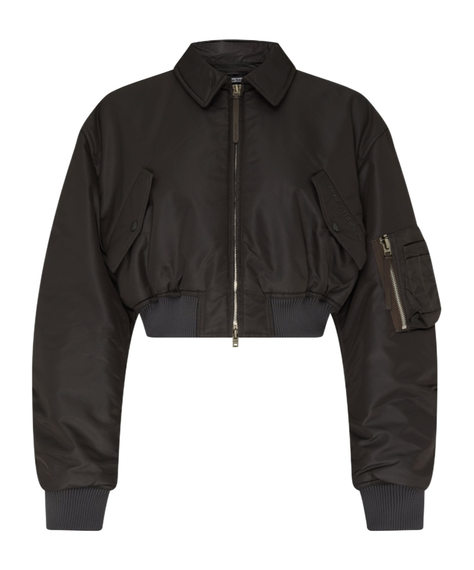 Acne Studios Long-sleeved Pilot Jacket In Dark Gray