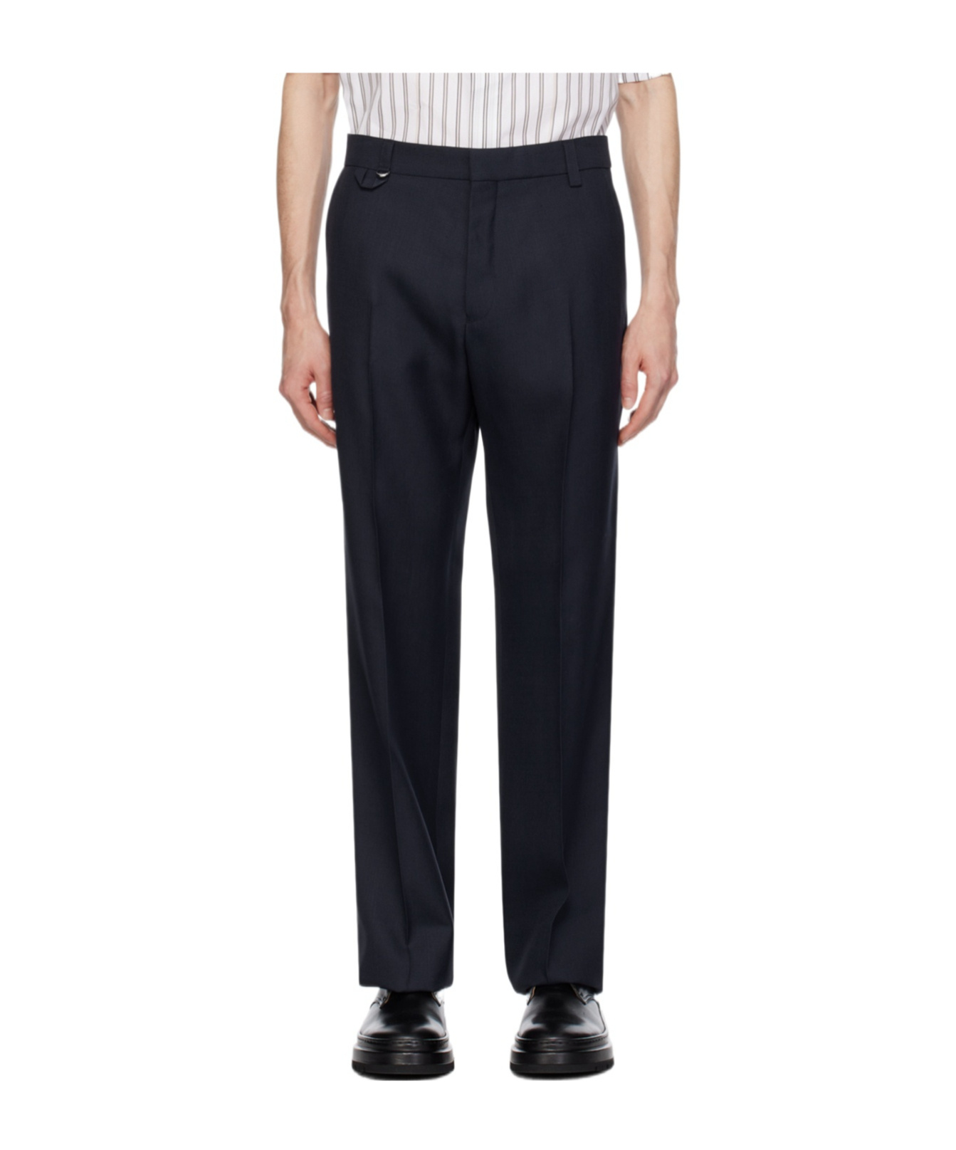 Jacquemus Casual Pants With Waist And Loop Straps In Black
