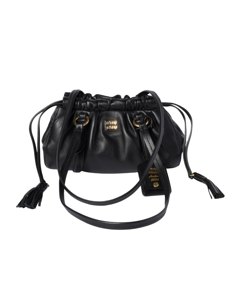 Miu Miu Mini Joie Shoulder Bag In Black
