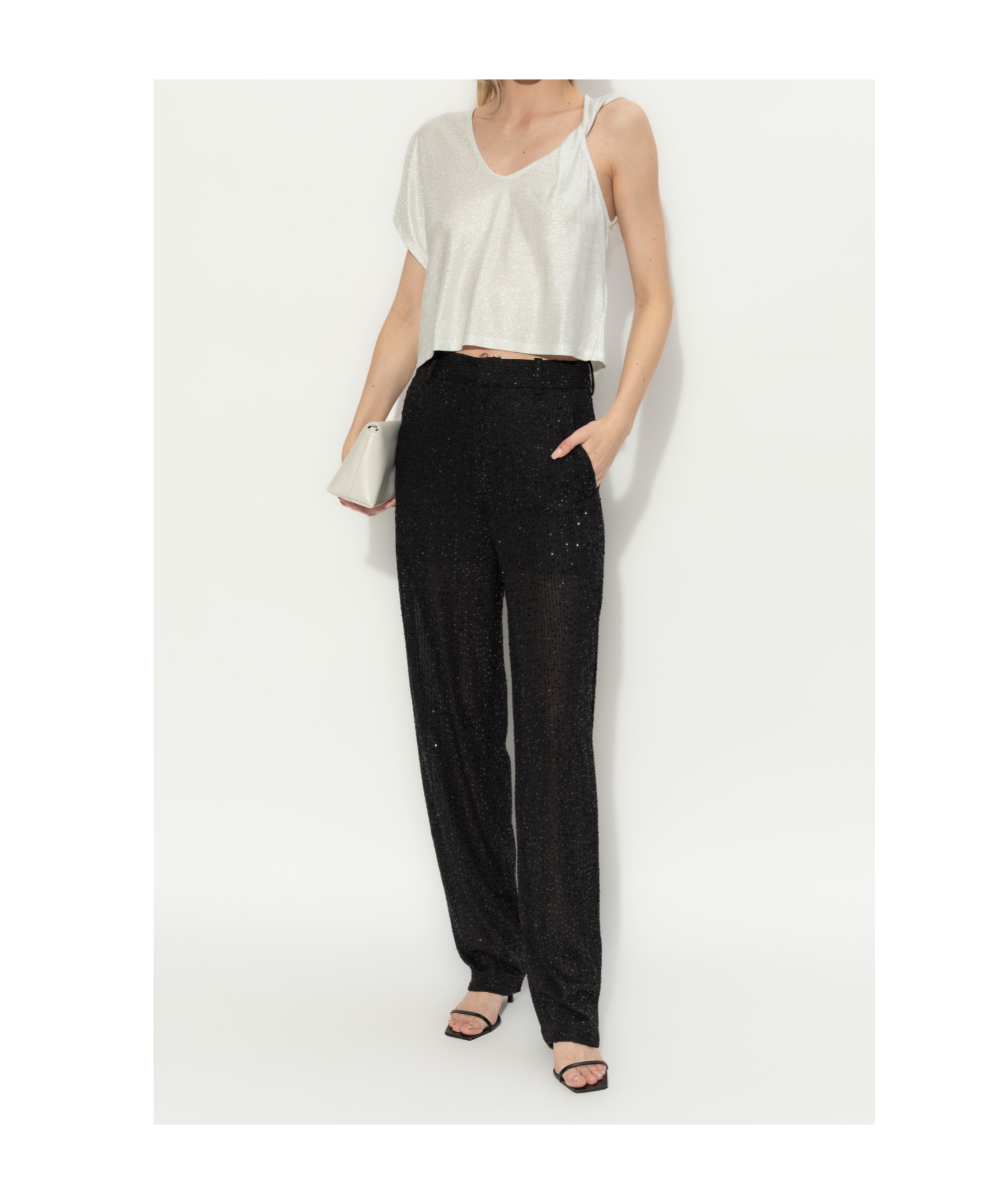 Iro Relaxed Fit V-neck T-shirt With Cropped Hem In White
