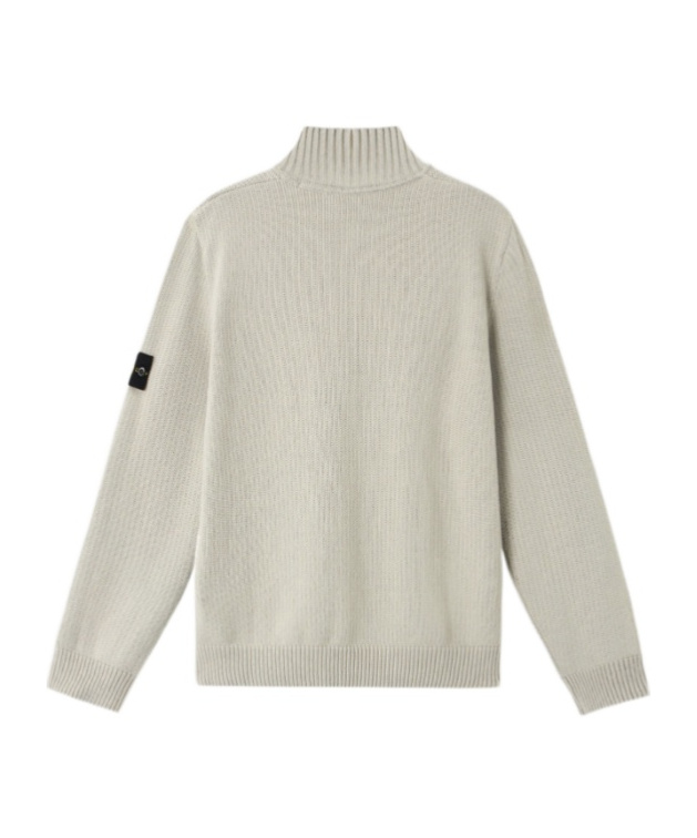 Stone Island Turtleneck Jumper With Ribbed Trims In Gray
