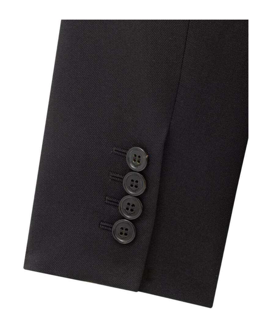 Saint Laurent Double-breasted Wool Jacket In Black