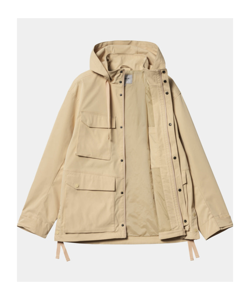 Carhartt Balto Logo-patch Hooded Jacket In Nude