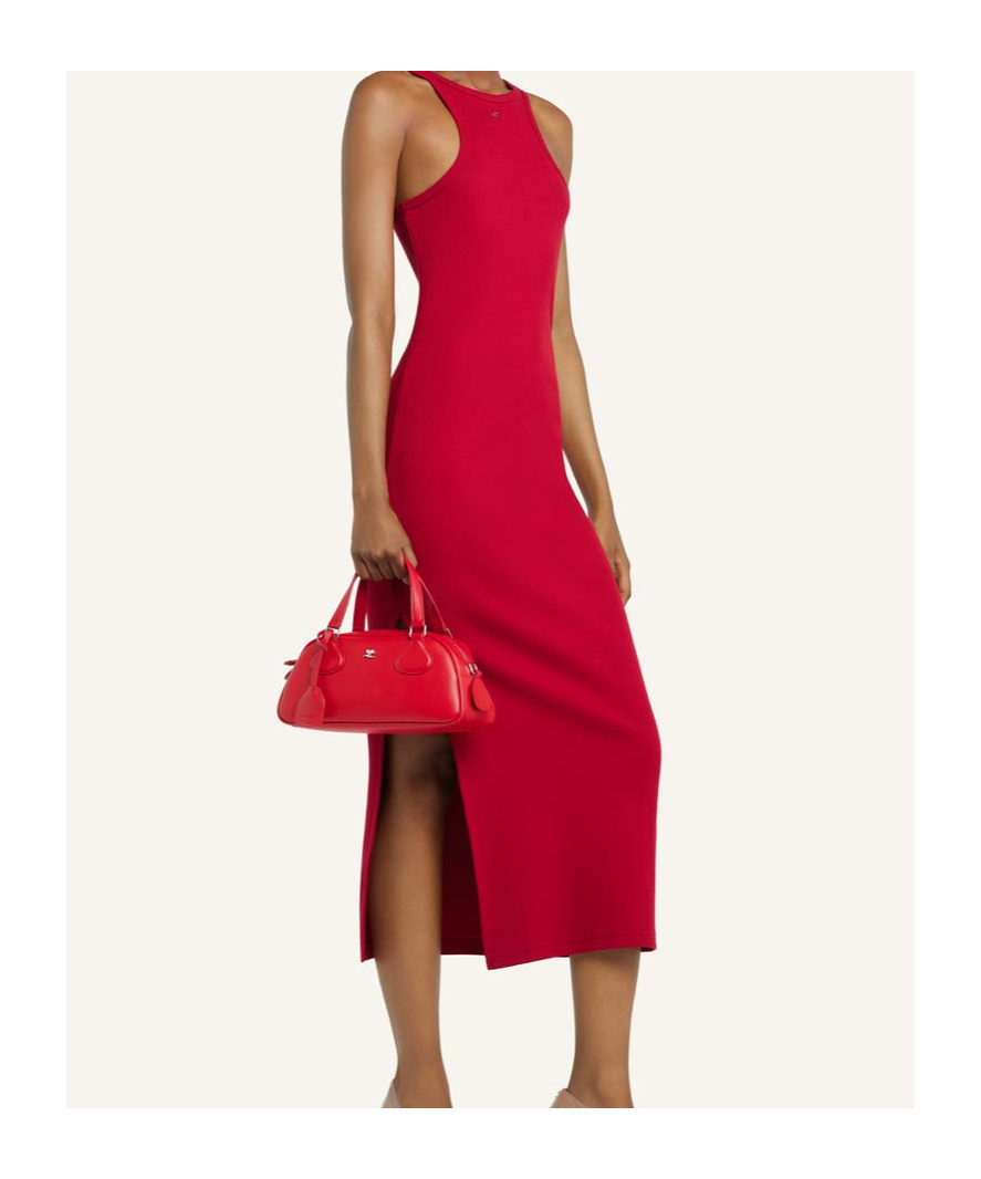 Courrèges Friday Bowling Top Handle Bag In Red