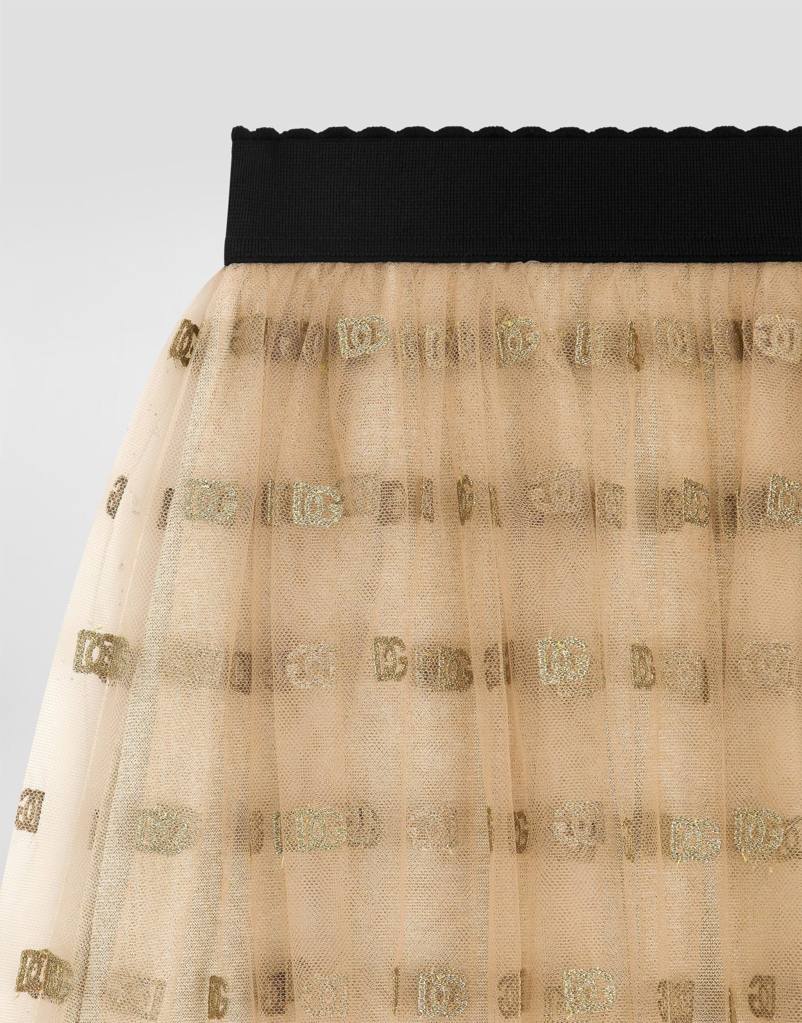 Shop Dolce & Gabbana Logo-print Tulle Mini Skirt In Green