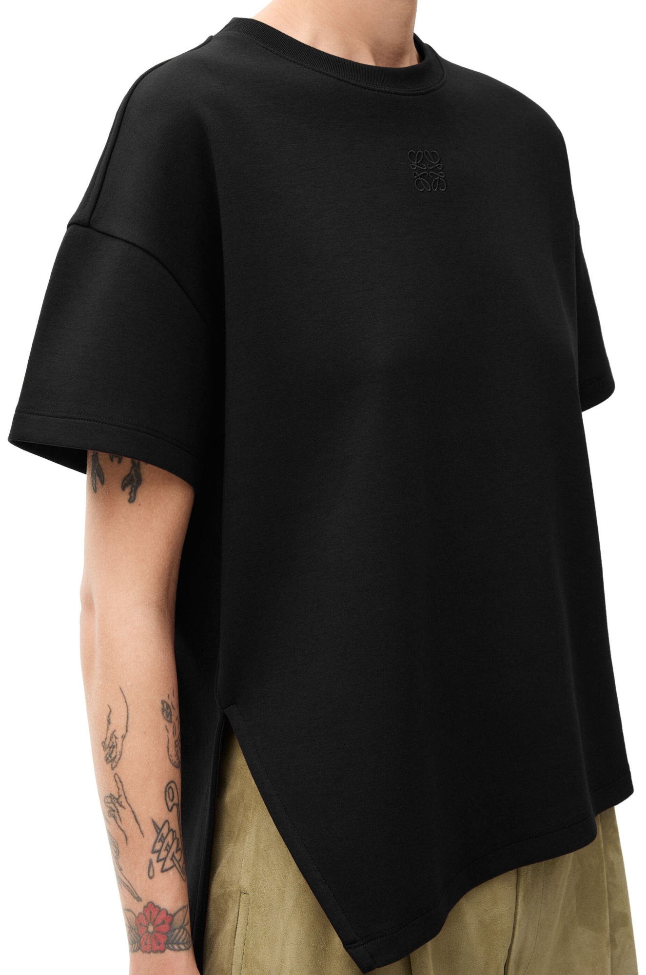 LOEWE ASYMMETRIC T-SHIRT IN COTTON BLEND