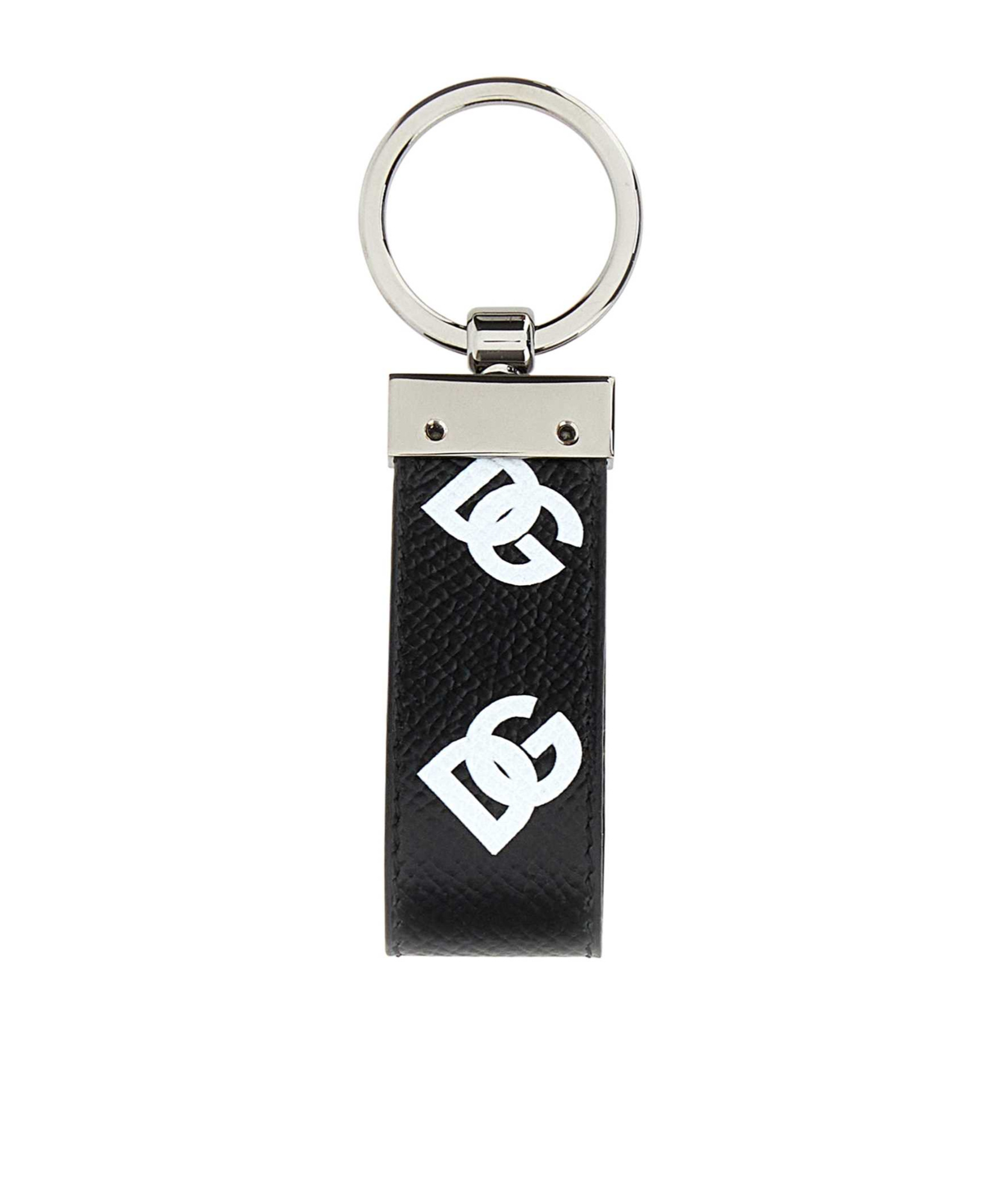 Dolce & Gabbana Logo-print Leather Keychain In Black