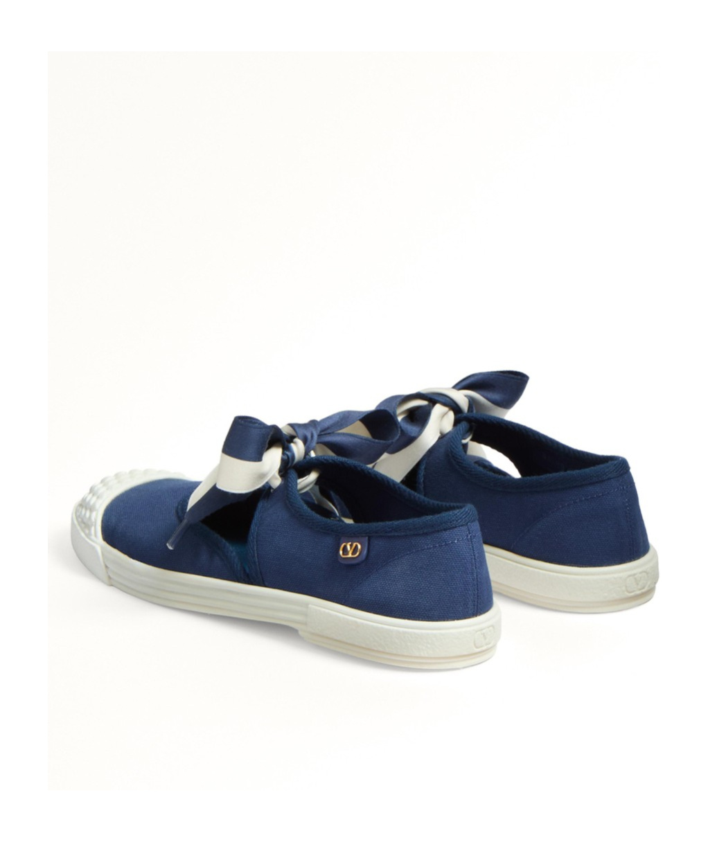 Valentino Bay By Bay Canvas Ballerina Sneaker In Blue
