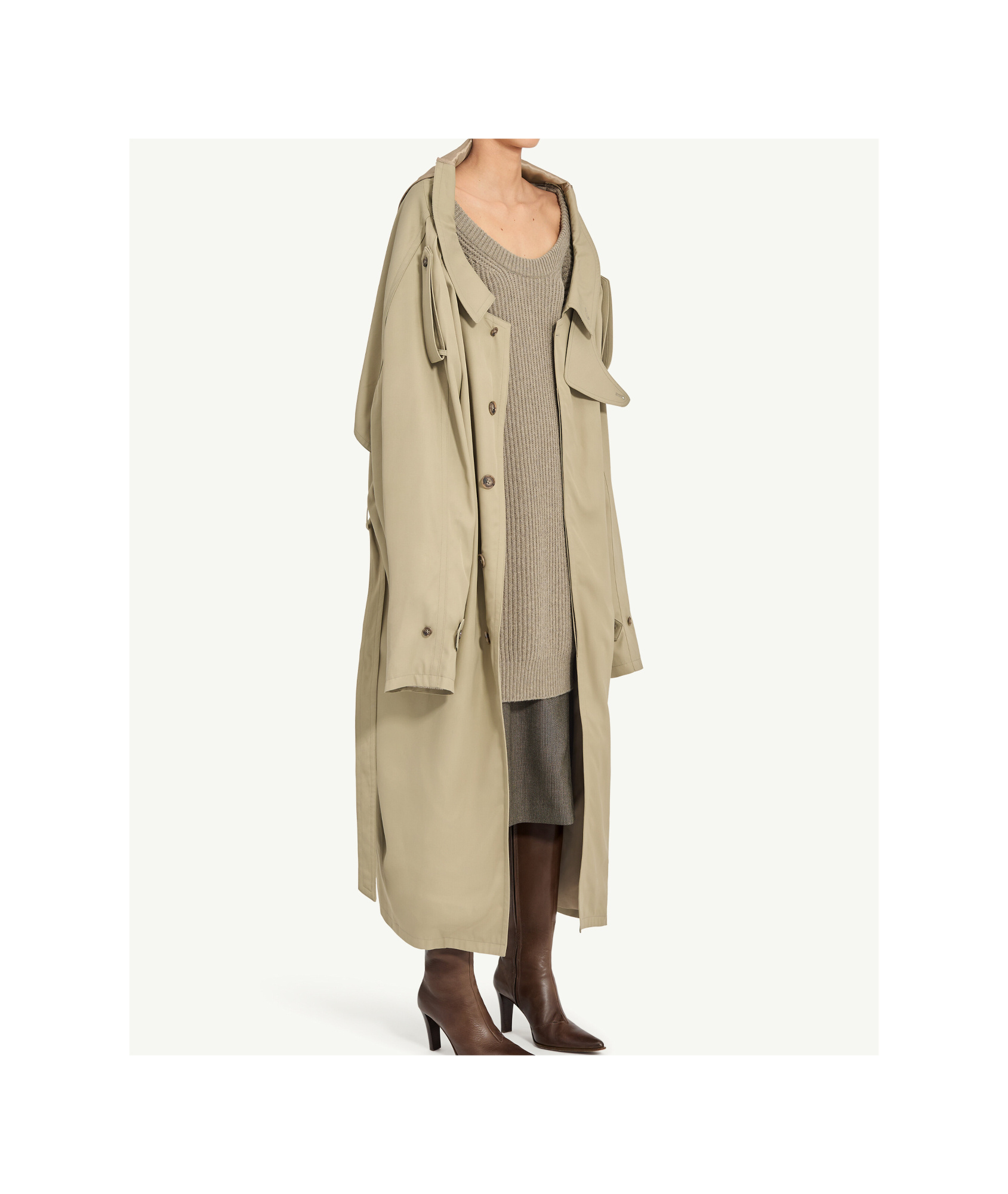 Mm6 Maison Margiela Dual Wear Trench Coat In Gray