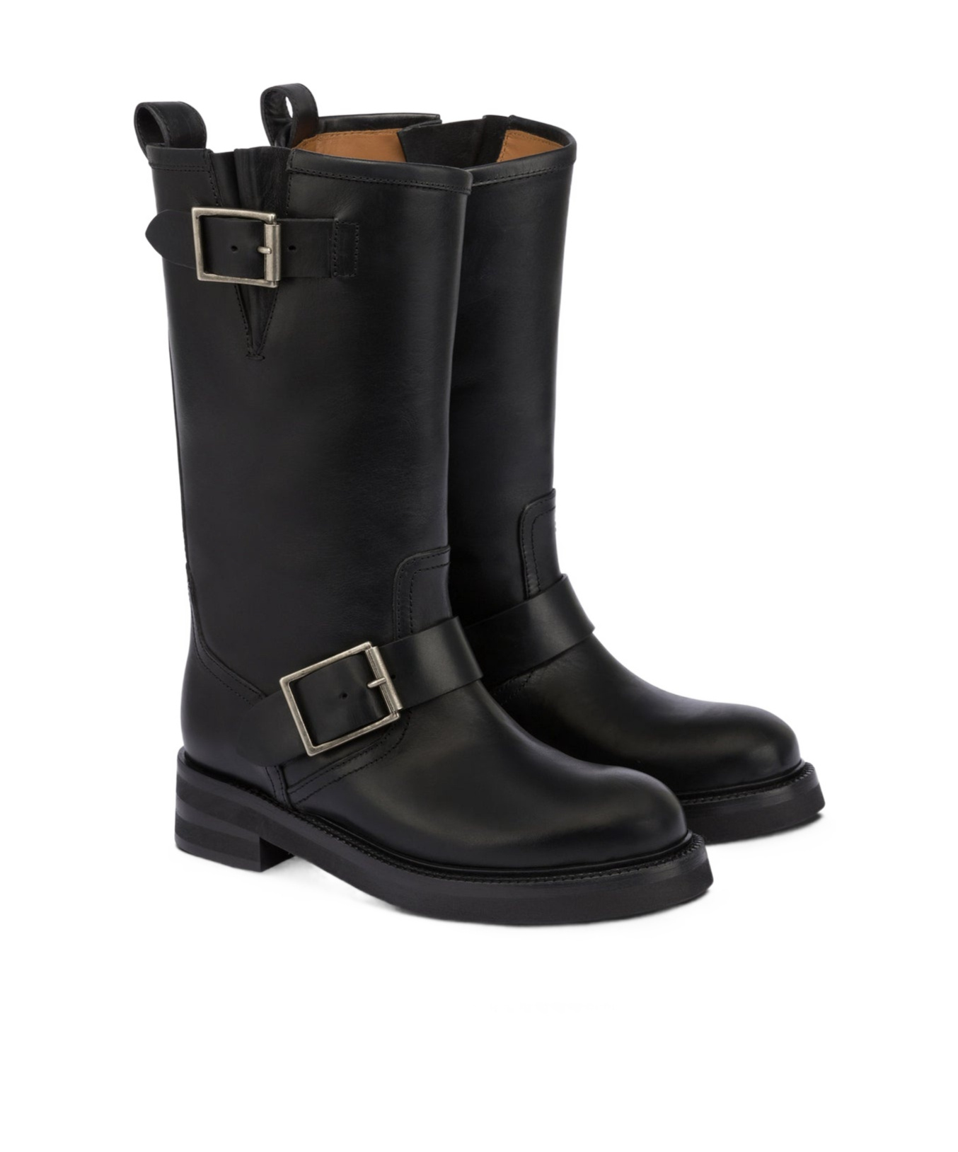 Paris Texas Detroit Leather Buckle Moto Boots In Black