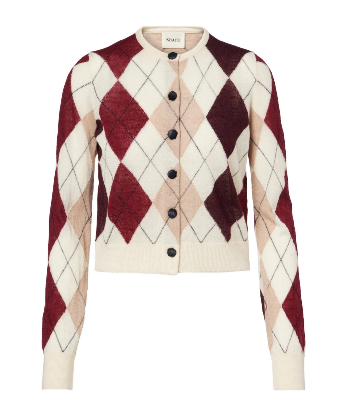 Khaite Charli Argyle Cashmere And Mohair Cardigan In White