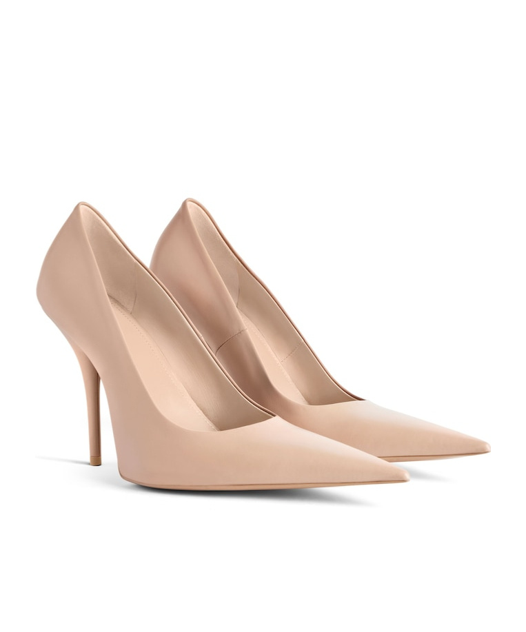 Balenciaga 110m Avenue After Elongated-toe Pumps In Neutral