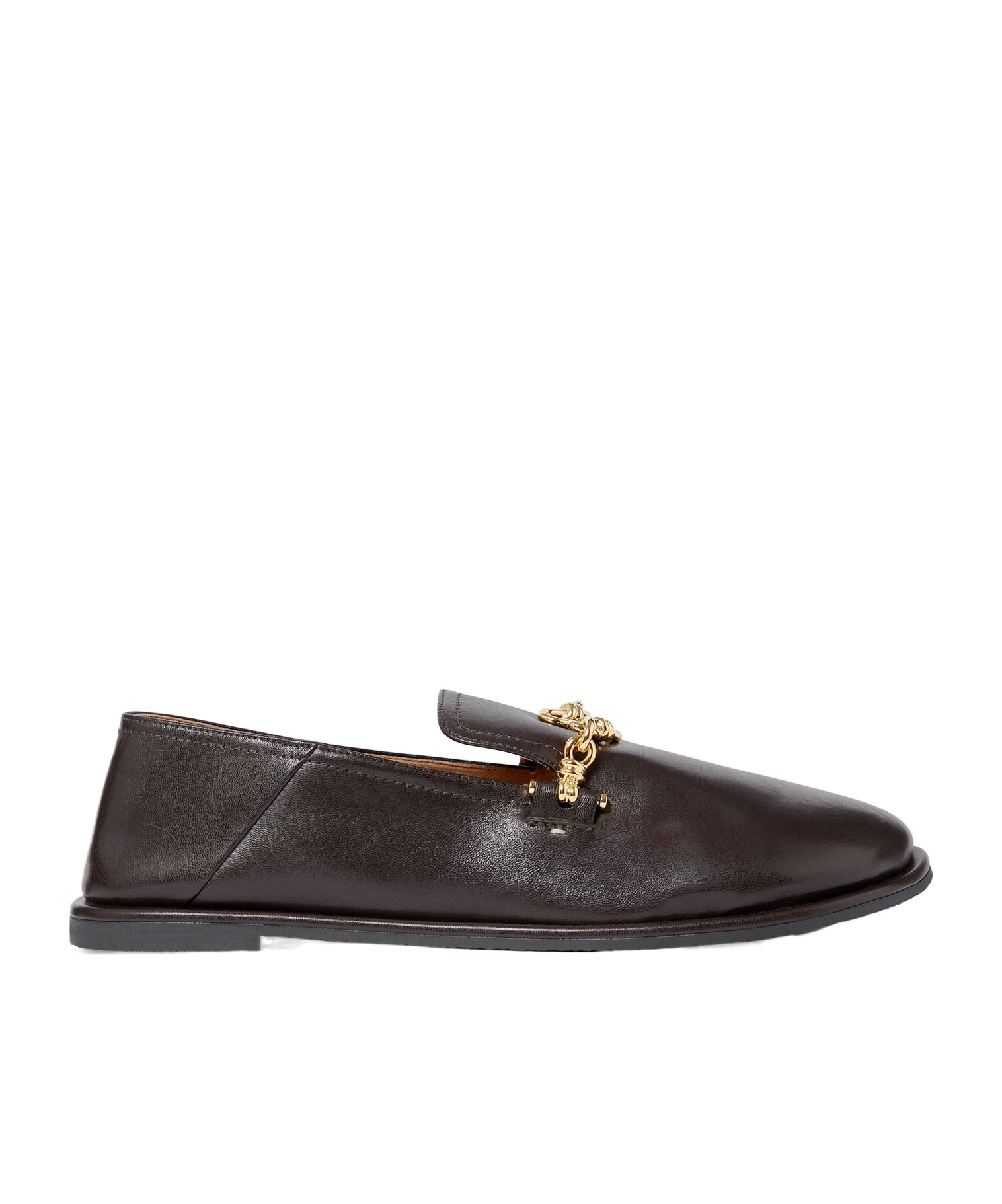 Stella Mccartney Loafers Flat Sole Round Toe Gold-tone Hardware In Black