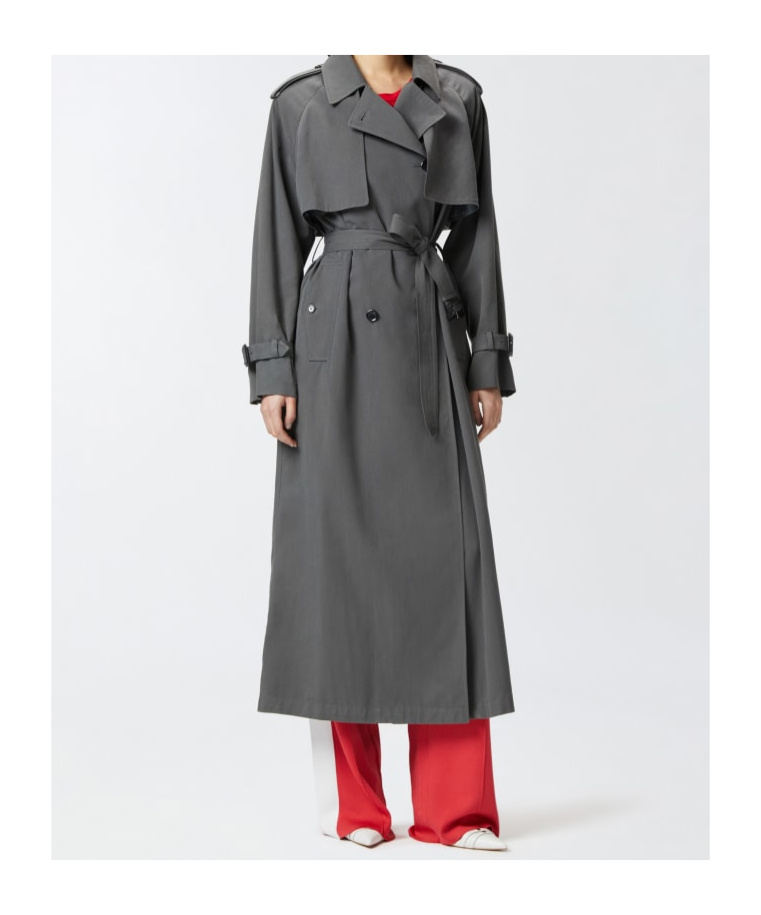 Shop Pinko Belted Trench Coat In Black