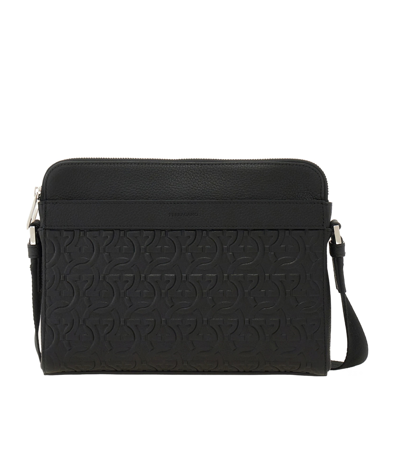 FERRAGAMO LOGO EMBOSSED SHOULDER BAG