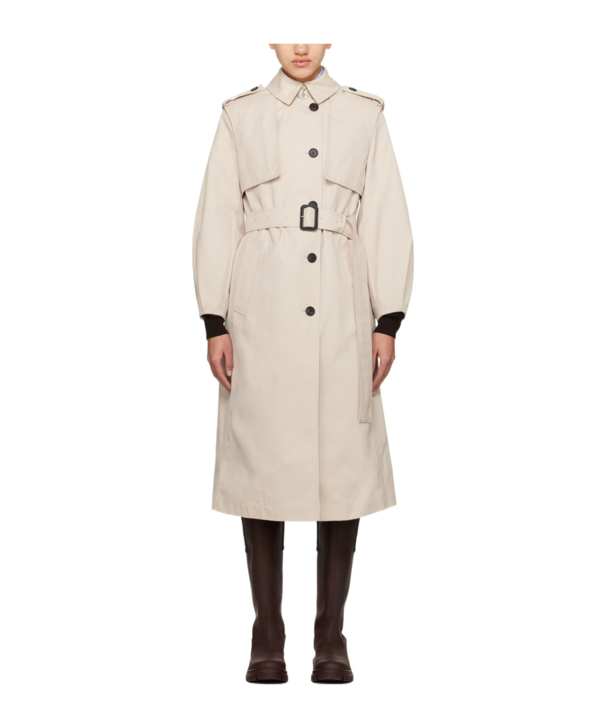 Mackage Beige Alia Trench Coat In Nude