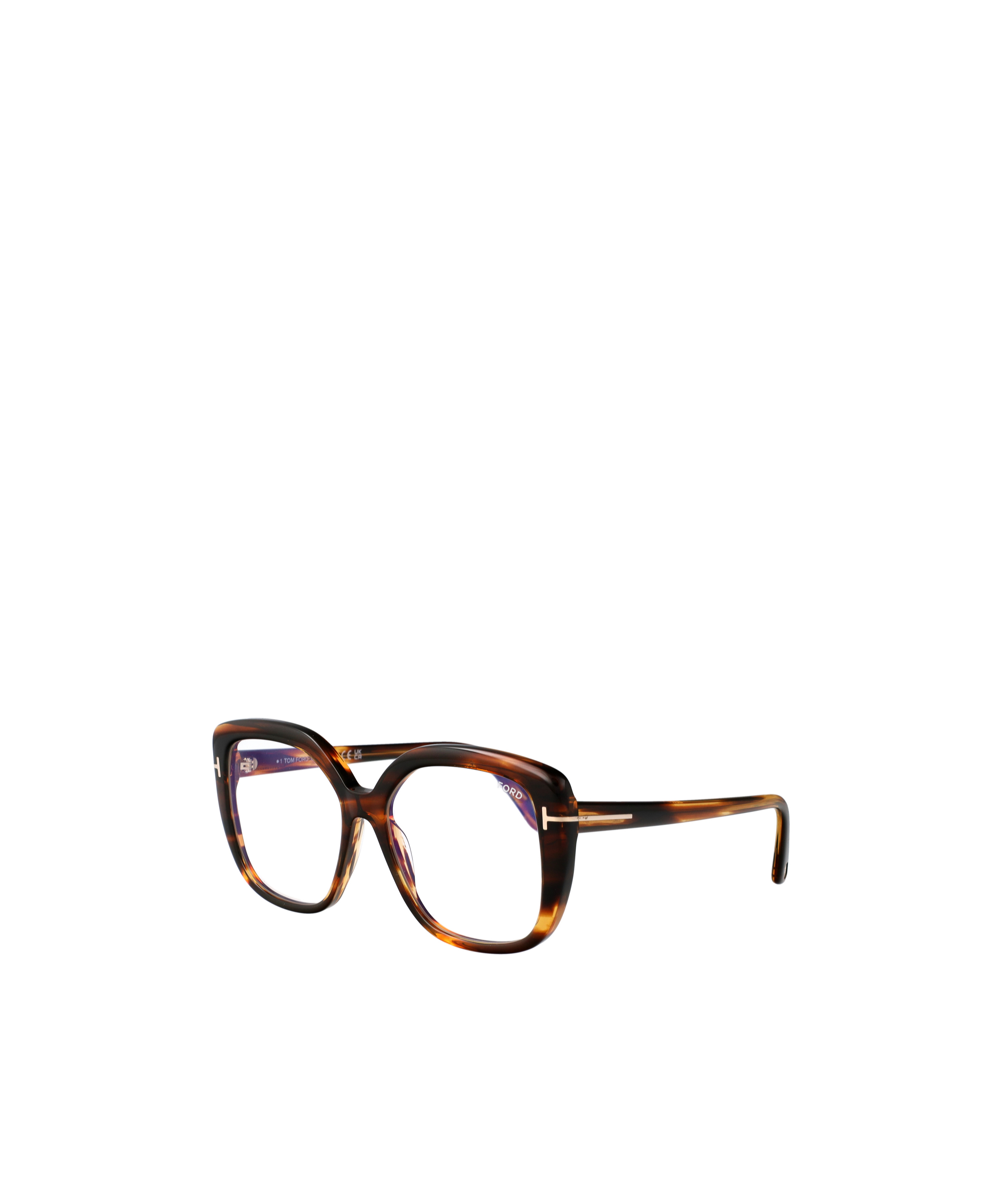 Tom Ford Blue Light Block Cat Eye Ladies Eyeglasses Ft5949-b 001 56 In Brown