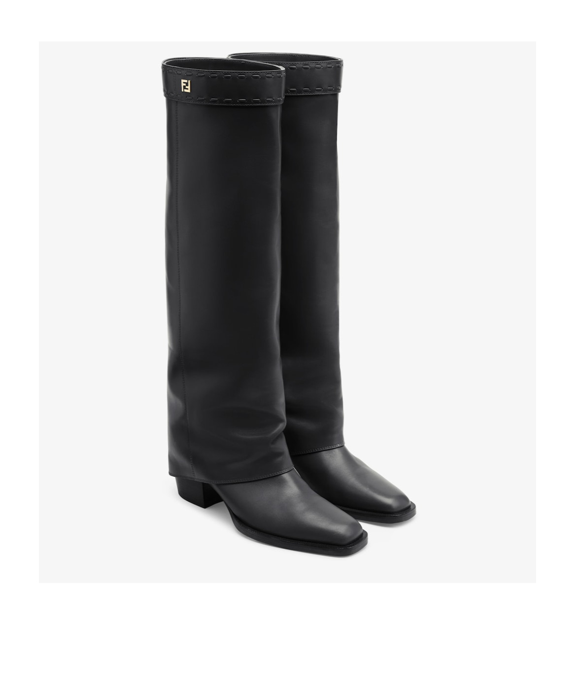Fendi Black Leather Boots In Black