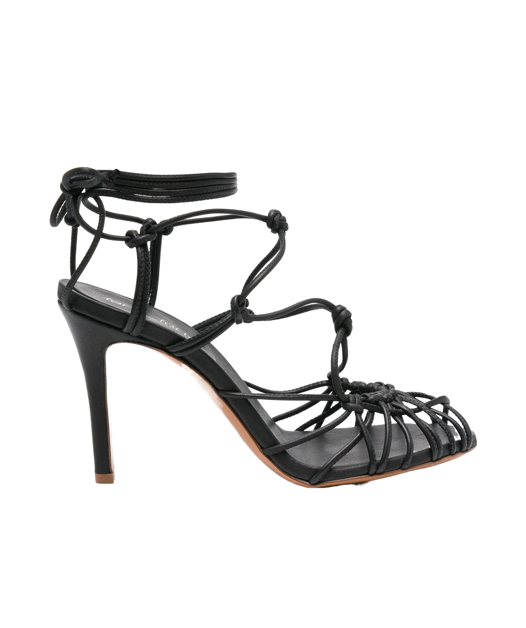 Shop Forte Forte Lace-up High Heel Sandals In Black
