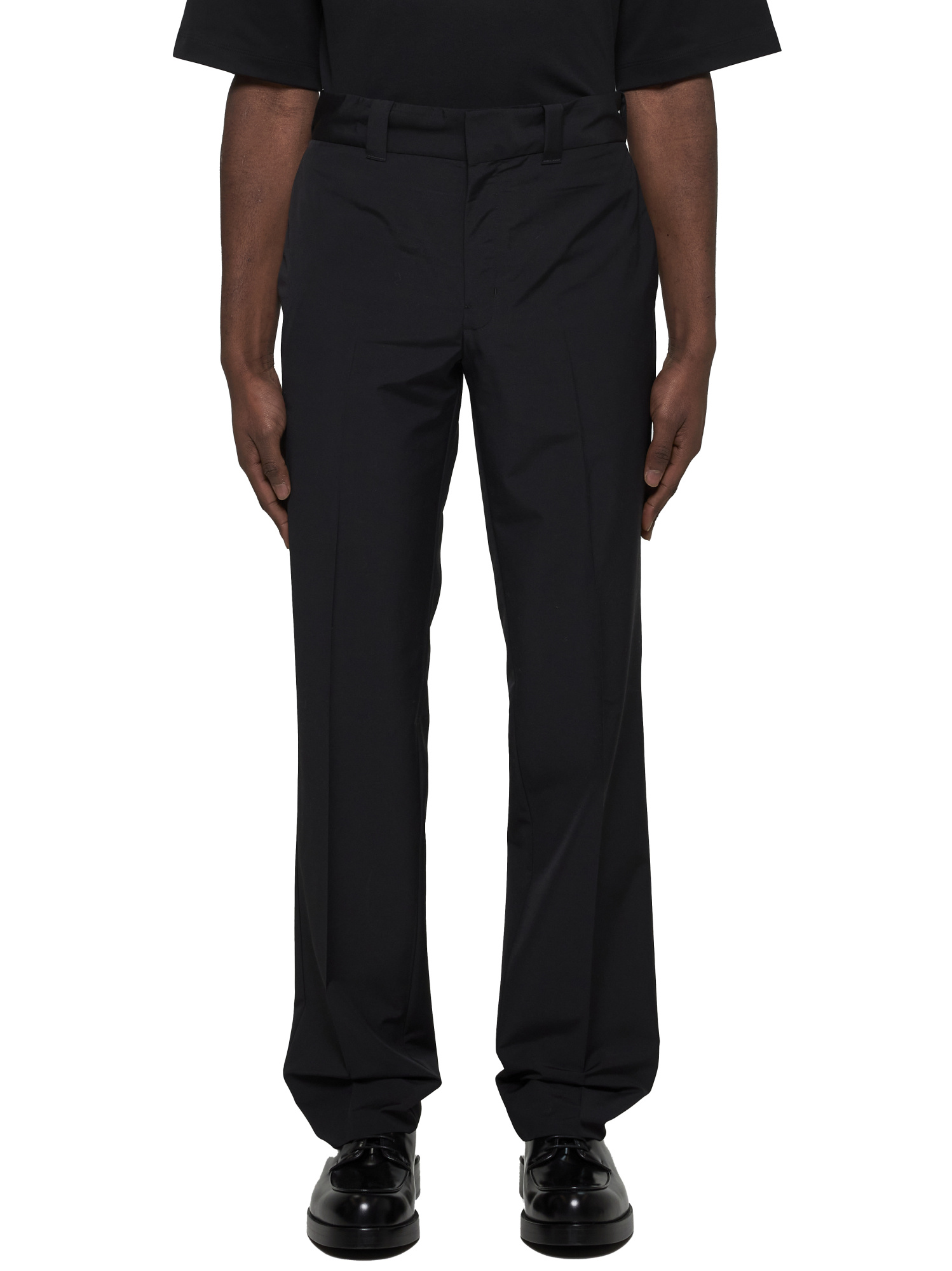 Prada Belt-loop Casual Pants In Black