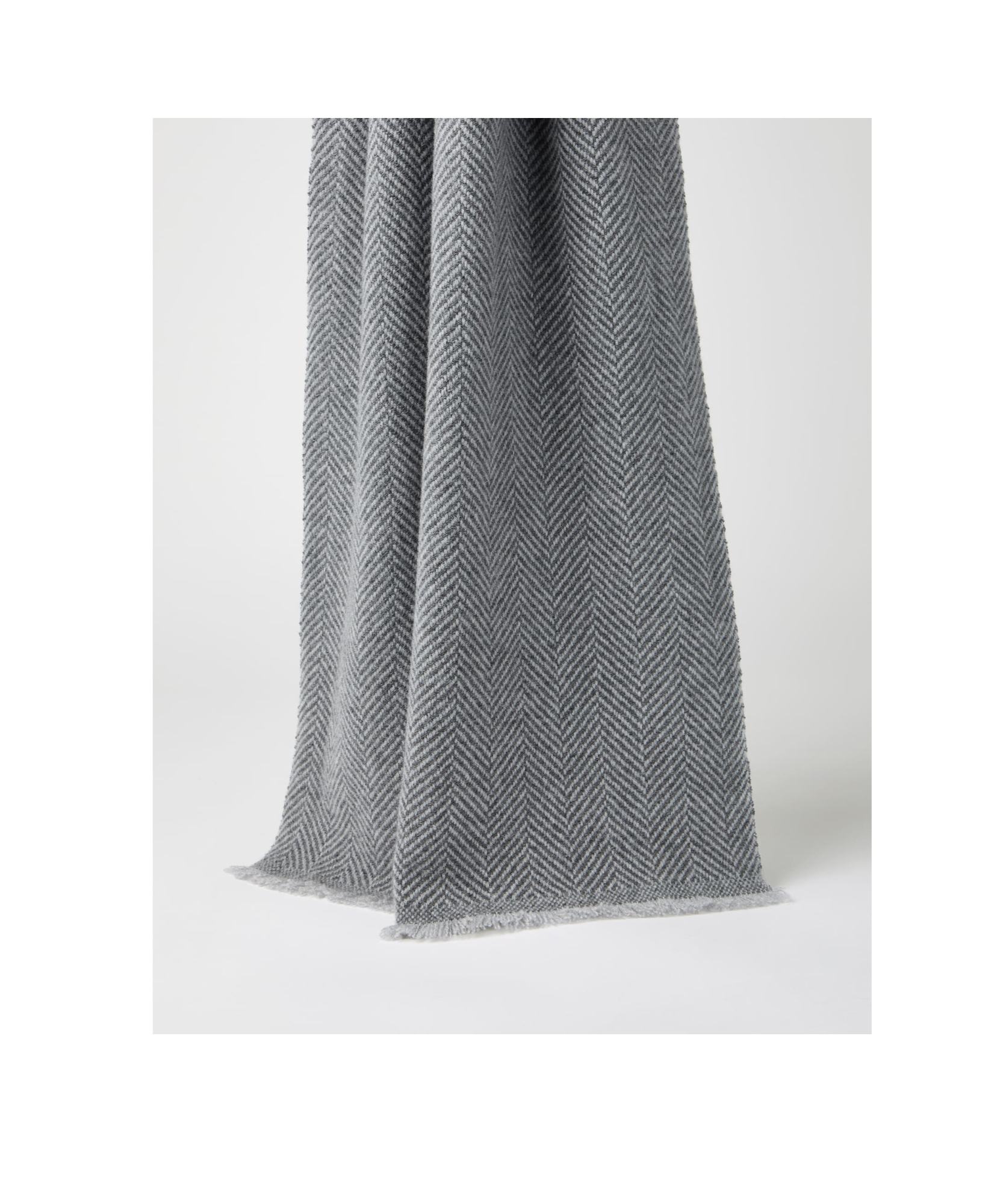 Brunello Cucinelli Fringed Scarf In Gray