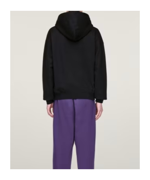 Y-3 Hooded Cotton Sweater With Graphic Print In Black