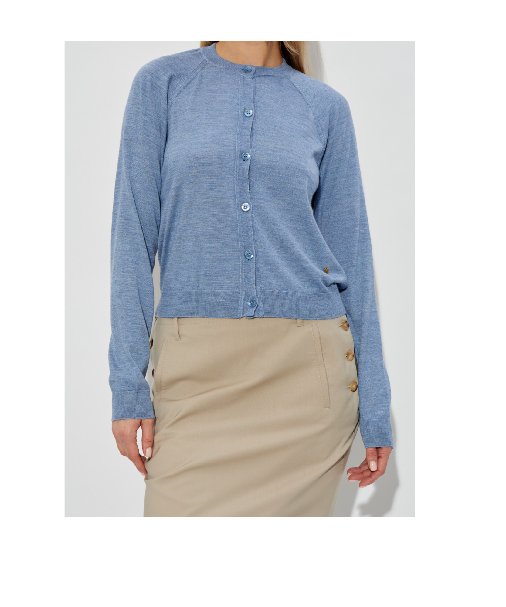 Moschino Virgin Wool Cut-out Cardigan In Blue