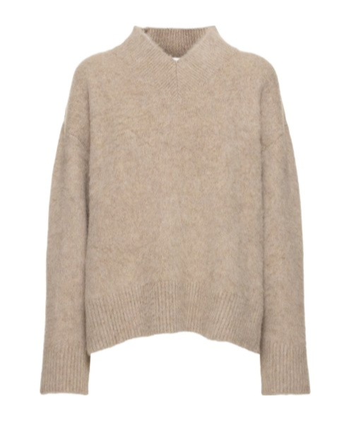 The Row Fayette Long-sleeved V-neck Sweater In Brown