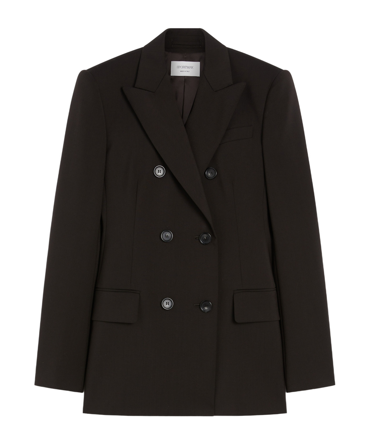 Sportmax Structured Double-breasted Blazer With Flap Pockets