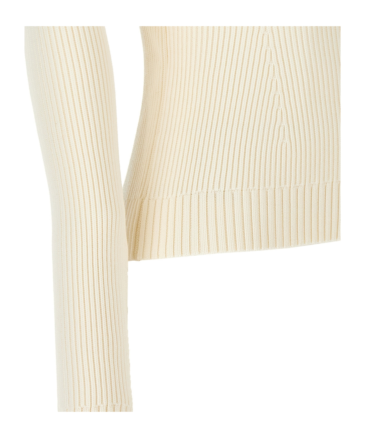 Magda Butrym Ribbed Viscose Blend Sweater In Neutral